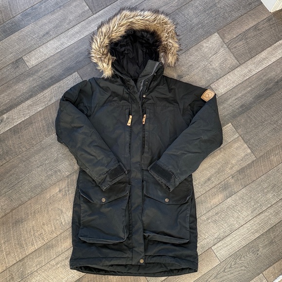 Fjallraven Jackets & Blazers - Fjällräven Black Parka with Fur Hood